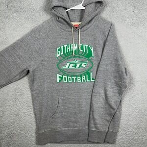 New York Jets Homage Men Large Sweatshirt Football Hoodie Gray Drawstring Pocket
